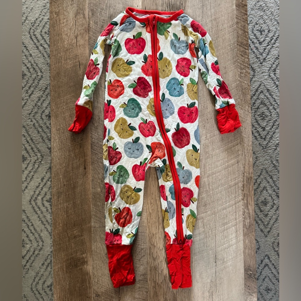 Little Sleepies Colorful Apple Print Footie